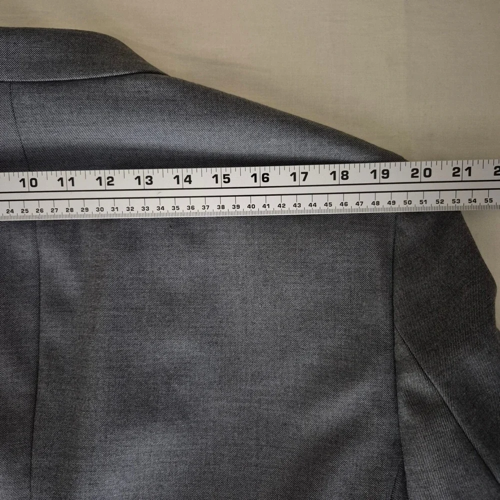 Banana Republic Mens 46R Slim Fit Sharkskin‎ Blazer Grey Sport Coat 532458
